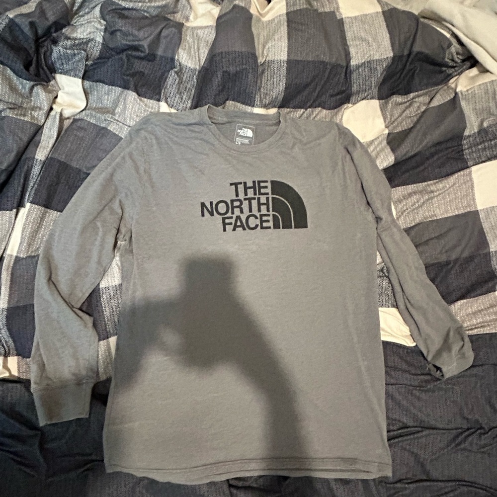 Gray North Face Long Sleeve Shirt